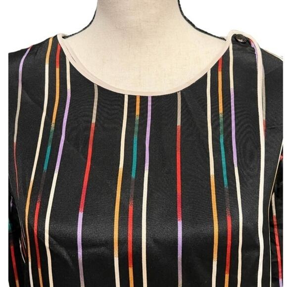 LE FOU WILFRED ARITZIA 100% Silk Rainbow Quarter Sleeve Blouse Size‎ XS - Picture 4 of 7